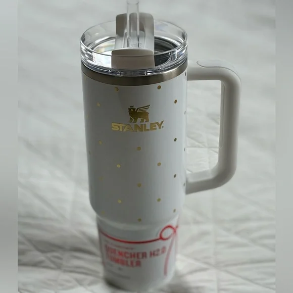 SOLD - Stanley Quencher H2.0 30oz Tumbler Frost Polka Dot Limited Edition Gold - Picture 2 of 8